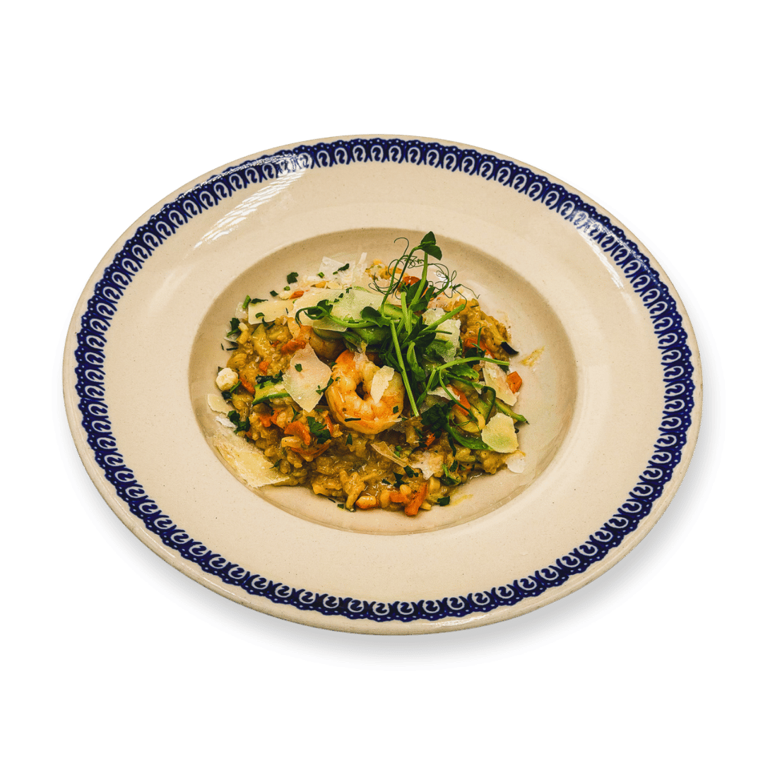 Risotto Primavera z Krewetkami